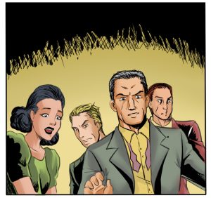 Lois Lane and gangsters look on in astonishment!